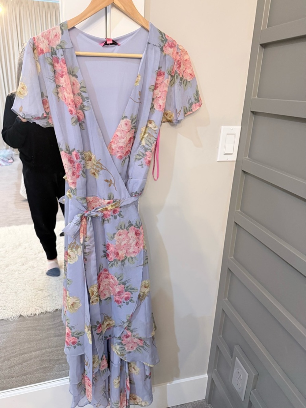 Betsey Johnson Chiffon Floral Lilac and Pink Dress NWT Size 8